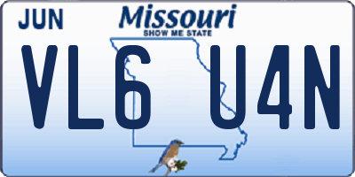 MO license plate VL6U4N