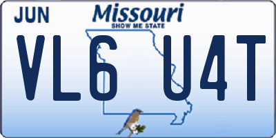 MO license plate VL6U4T