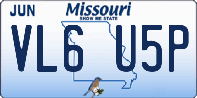 MO license plate VL6U5P