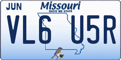 MO license plate VL6U5R