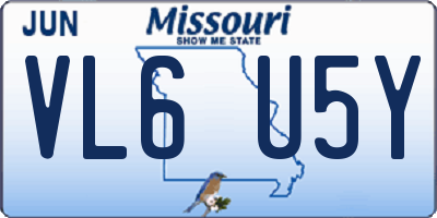 MO license plate VL6U5Y