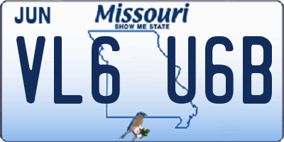 MO license plate VL6U6B