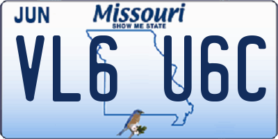 MO license plate VL6U6C