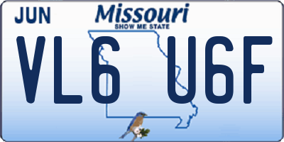 MO license plate VL6U6F