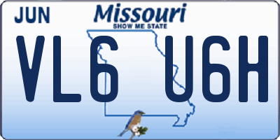 MO license plate VL6U6H