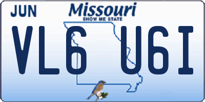 MO license plate VL6U6I