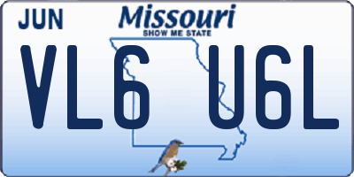 MO license plate VL6U6L