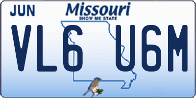 MO license plate VL6U6M