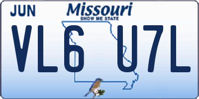MO license plate VL6U7L