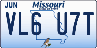 MO license plate VL6U7T