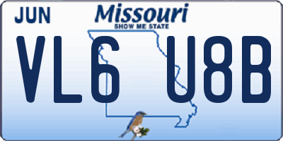 MO license plate VL6U8B