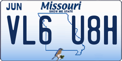 MO license plate VL6U8H