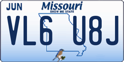 MO license plate VL6U8J