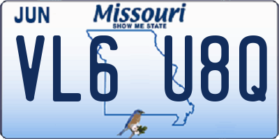 MO license plate VL6U8Q