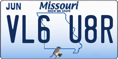 MO license plate VL6U8R