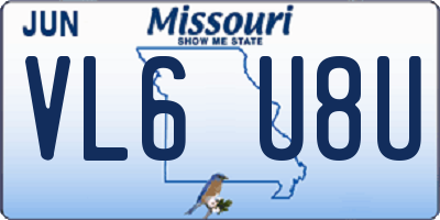 MO license plate VL6U8U