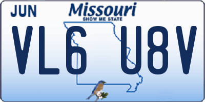 MO license plate VL6U8V