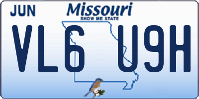 MO license plate VL6U9H