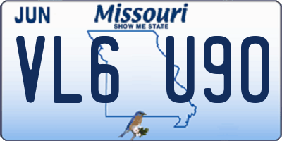MO license plate VL6U9O