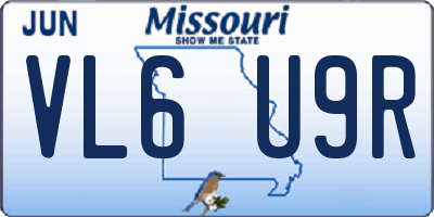 MO license plate VL6U9R