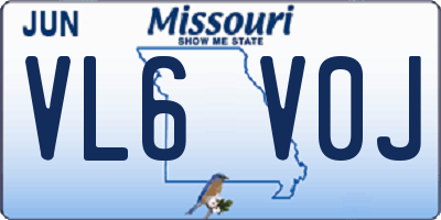 MO license plate VL6V0J