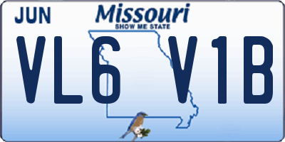 MO license plate VL6V1B