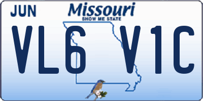 MO license plate VL6V1C