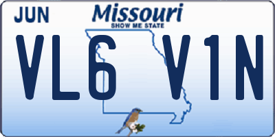 MO license plate VL6V1N