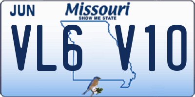 MO license plate VL6V1O