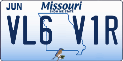 MO license plate VL6V1R