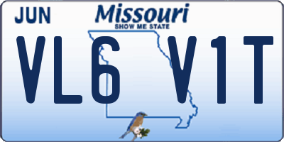MO license plate VL6V1T