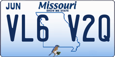 MO license plate VL6V2Q
