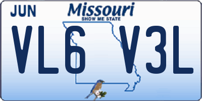 MO license plate VL6V3L