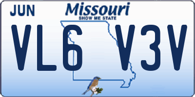 MO license plate VL6V3V