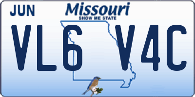 MO license plate VL6V4C