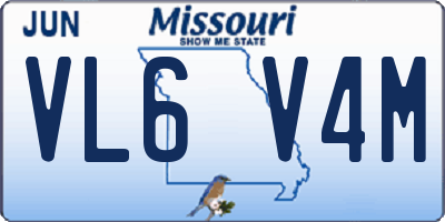 MO license plate VL6V4M