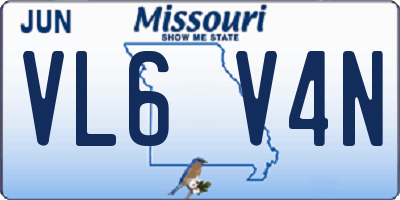 MO license plate VL6V4N