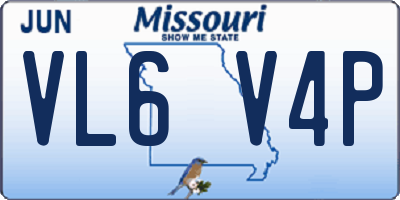 MO license plate VL6V4P