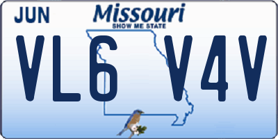 MO license plate VL6V4V