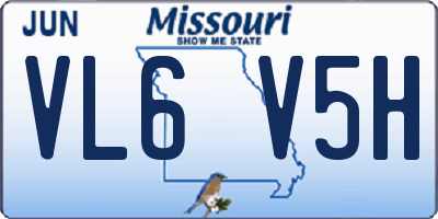 MO license plate VL6V5H