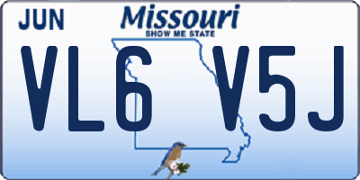 MO license plate VL6V5J