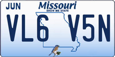 MO license plate VL6V5N
