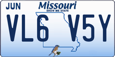 MO license plate VL6V5Y