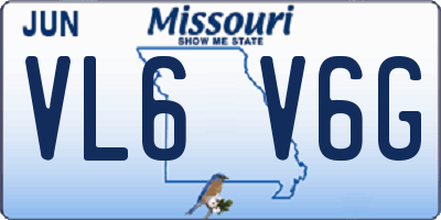 MO license plate VL6V6G