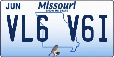 MO license plate VL6V6I