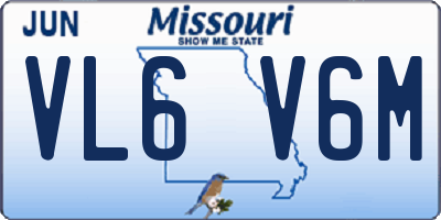 MO license plate VL6V6M