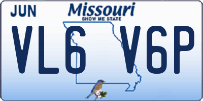 MO license plate VL6V6P