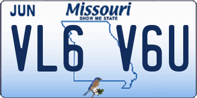 MO license plate VL6V6U