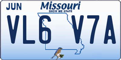 MO license plate VL6V7A