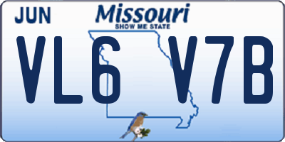 MO license plate VL6V7B